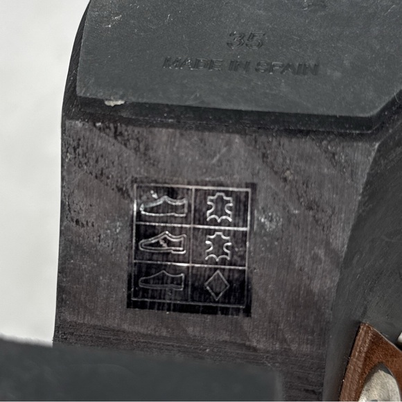 Alexander Wang Tess Suede Chunky Wooden Platform Clog Sandal Heel Brown Boho 35 - Picture 14 of 16